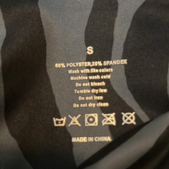 VALANDY Womens Black/Grey Zebra Print High Waist Yoga Leggings Size Small - Picture 10 of 10